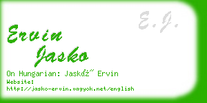 ervin jasko business card